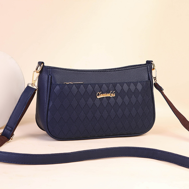 Νέα μόδα crossbody τσάντα PU με ρόμβικη ραφή, γυναικεία τσάντα ώμου, μεγάλη χωρητικότητα, χειμερινή συλλογή 2024