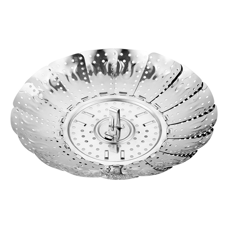 Raft de aburi din oțel inoxidabil, pliabil și telescopic, pentru ouă și găluște, tavă de aburi multifuncțională