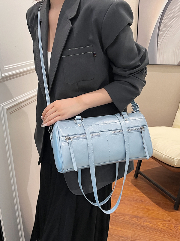 Ženska mala okrugla torbica, novi model 2024, vintage Maillard stil, velik kapacitet, torba za rame ili ručna torba