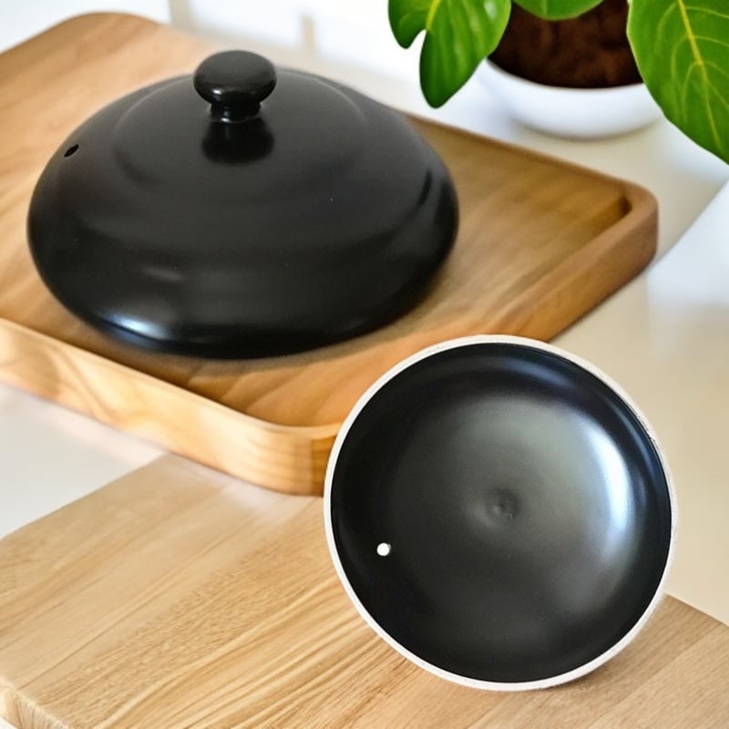 Capac ceramic pentru oală de gătit – capac negru pentru supe și tocană; capac unic pentru oale cu plante medicinale; potrivit pentru oale din piatră și lut; accesorii de capac în mai multe dimensiuni