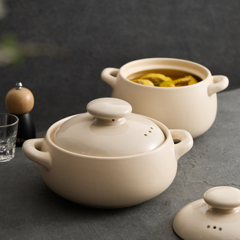 Oală de ceramică pentru uz casnic, model nou 2026, de înaltă calitate, rezistentă la temperaturi ridicate, fără fisuri, pentru gătit uscat și supă, vase de bucătărie din ceramică