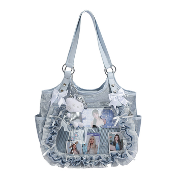 Νέα γυναικεία τσάντα crossbody για φοιτήτριες, 2025, με μεγάλο χώρο, διαφανής, λεπτομέρειες δαντέλας