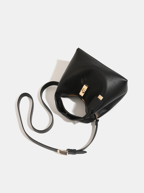 Ženska PU bucket torba, 2025 jesen-zima, retro minimalistički stil, može se nositi preko ramena ili u ruci