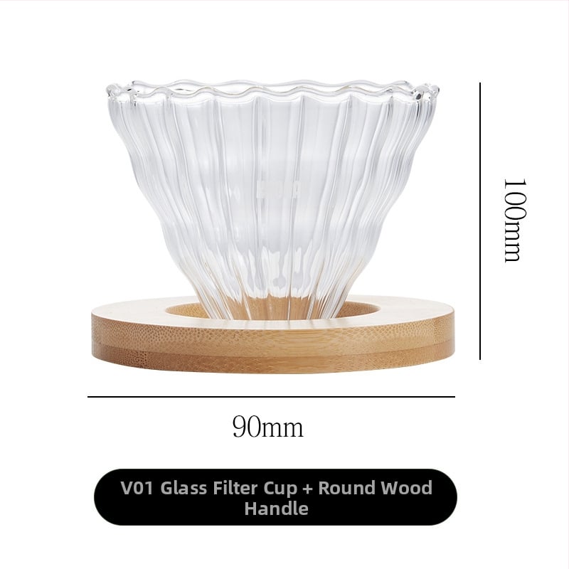 Set de cafea prin filtrare manuală, cu filtru de cafea din sticlă, cană-filtru și filtru de cafea