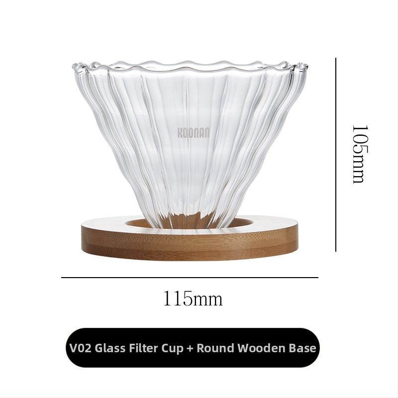 Set de cafea prin filtrare manuală, cu filtru de cafea din sticlă, cană-filtru și filtru de cafea