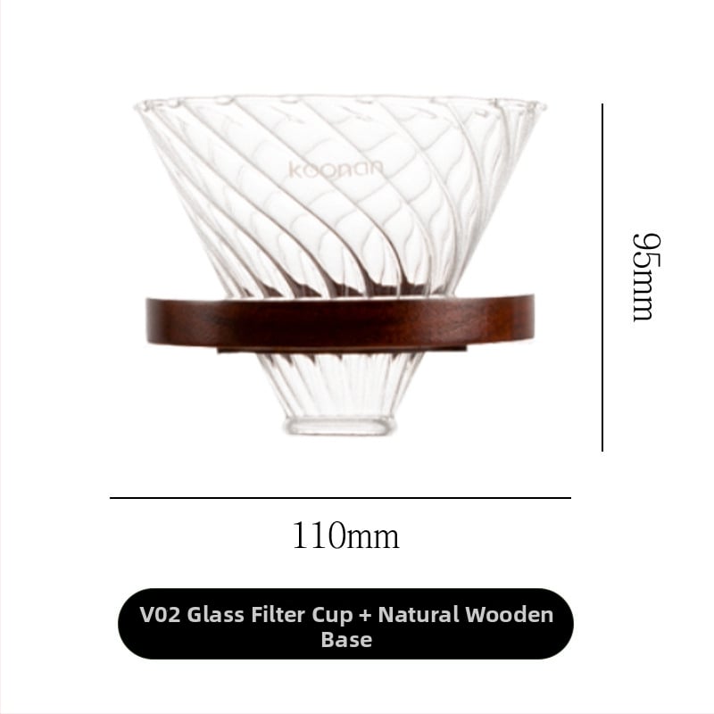 Set de cafea prin filtrare manuală, cu filtru de cafea din sticlă, cană-filtru și filtru de cafea