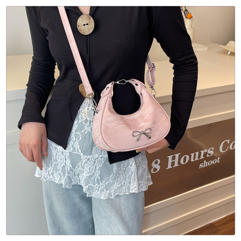 Bowknot Τσάντα Μεγάλης Χωρητικότητας με Κλειδαριά Υφής — Απλός, Πολυτελής Σχεδιασμός για Ώμο, Χιαστί ή Υπό τη Μασχάλη