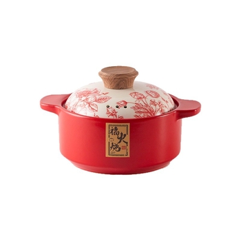 Caserolă ceramică în stil chinezesc pentru uz casnic, rezistentă la temperaturi înalte, compatibilă cu plitele pe gaz și inducție, pentru supă, terci și carne fiartă