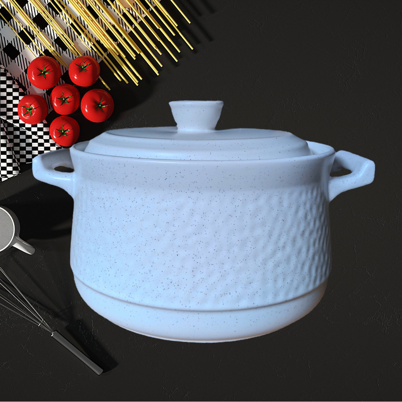 Caserolă ceramică rezistentă la temperaturi înalte, oală de orez în stil lut, oală plată de supă, pentru aragaz cu flacără deschisă, 5 L sau mai mult