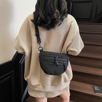 Τσαντάκι crossbody με χρωματικούς μπλοκ για γυναίκες, casual ιαπωνικού στυλ, τσάντα ώμου σε σχήμα όστρακου