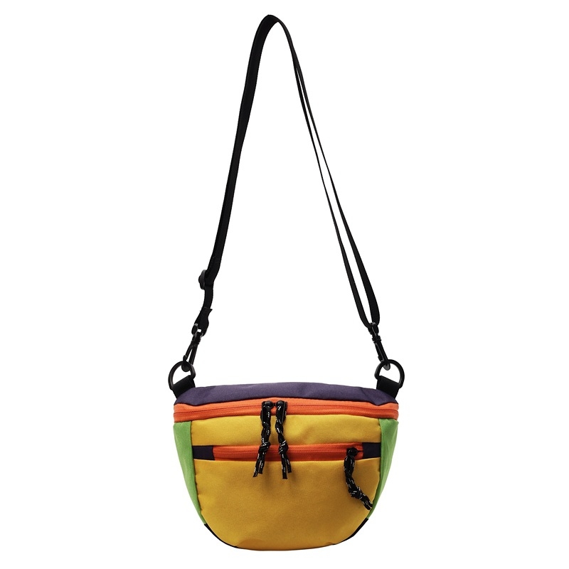 Τσαντάκι crossbody με χρωματικούς μπλοκ για γυναίκες, casual ιαπωνικού στυλ, τσάντα ώμου σε σχήμα όστρακου