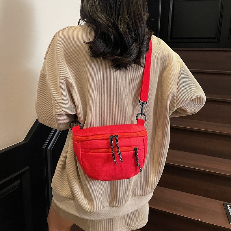 Τσαντάκι crossbody με χρωματικούς μπλοκ για γυναίκες, casual ιαπωνικού στυλ, τσάντα ώμου σε σχήμα όστρακου