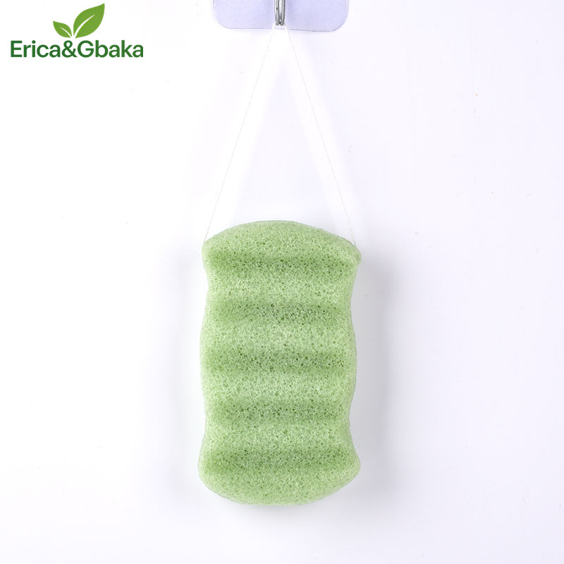 Burete Konjac pentru baie, textură cu dungi drepte, moale și absorbant pentru față și corp, exfoliant Konjac