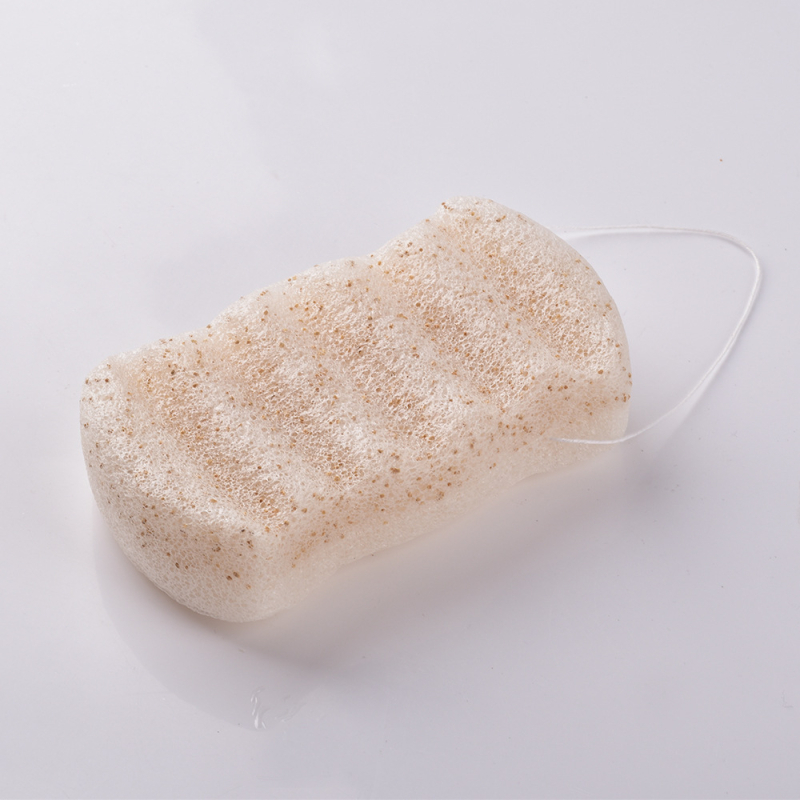 Burete Konjac pentru baie, textură cu dungi drepte, moale și absorbant pentru față și corp, exfoliant Konjac