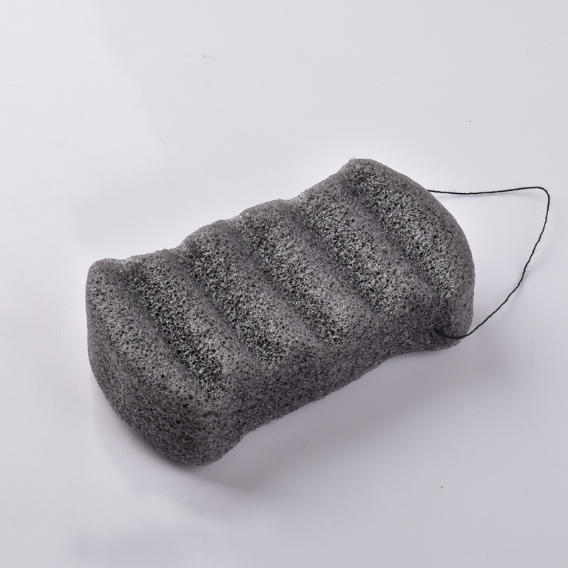 Burete Konjac pentru baie, textură cu dungi drepte, moale și absorbant pentru față și corp, exfoliant Konjac