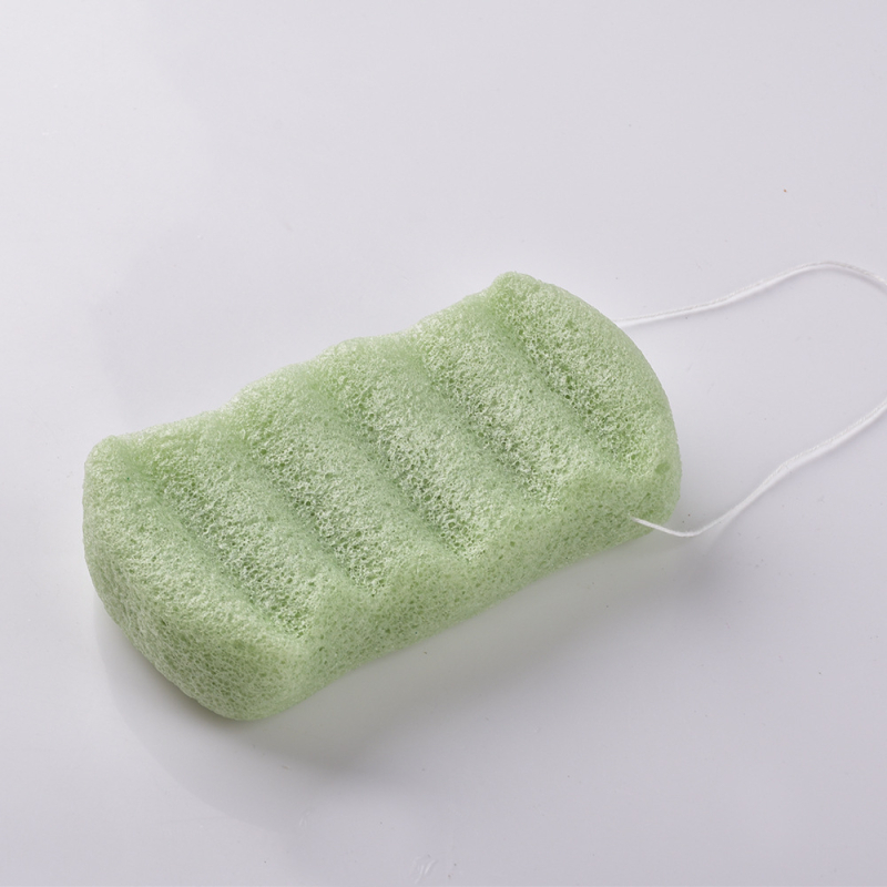 Burete Konjac pentru baie, textură cu dungi drepte, moale și absorbant pentru față și corp, exfoliant Konjac