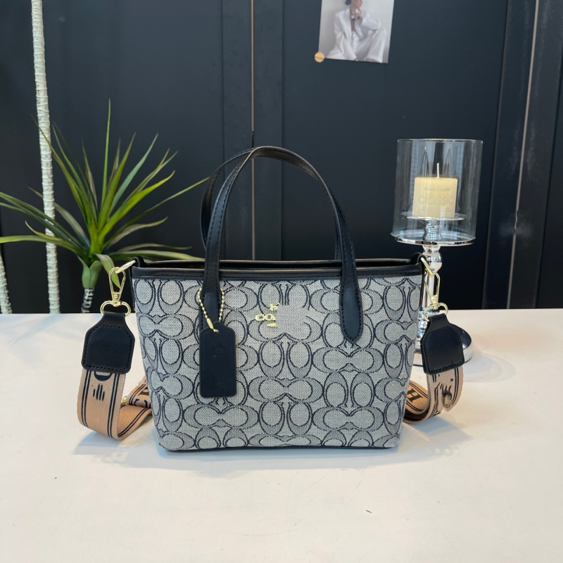 C Brand City25 torba-vedro s ugrađenim zatvaračem, dvostruke naramenice, svakodnevna upotreba, vintage stil košare