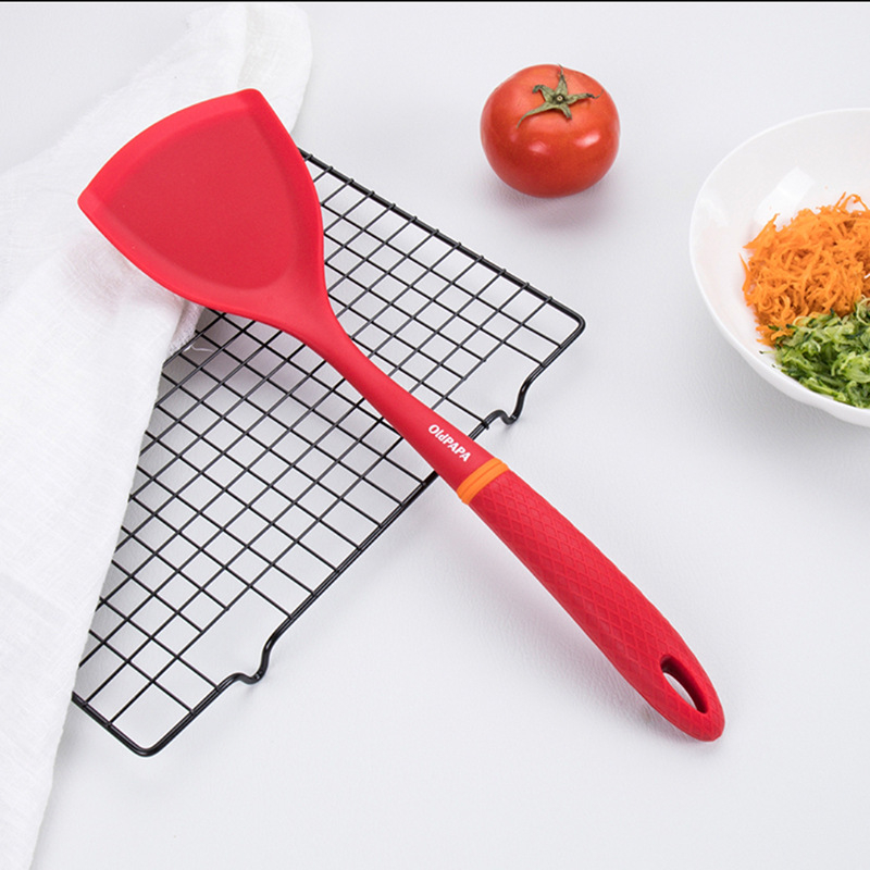 Lopată mare de bucătărie din silicon, cu mâner integrat