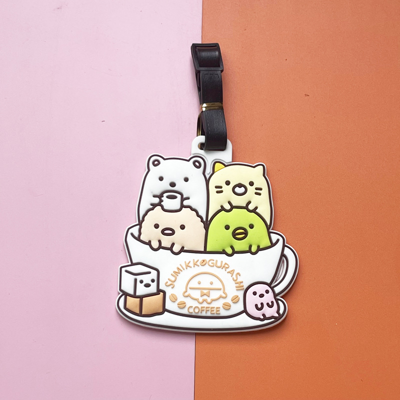 Corner Creatures Ετικέτα Αποσκευών, PVC Ευέλικτος Καρτούν Σχέδιο, Ιαπωνικού Στυλ, Γλυκός Σχεδιασμός