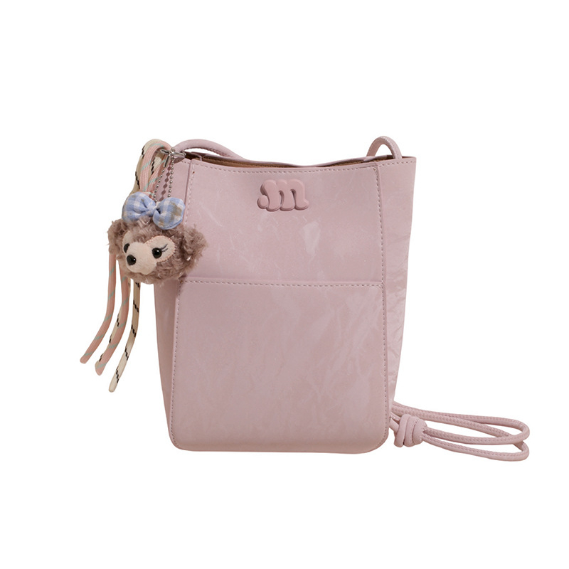 Žuta ženska bucket torba, novi kineski stil, gradska jednostavnost, velik kapacitet, za rame ili crossbody, PU materijal, proljeće 2025