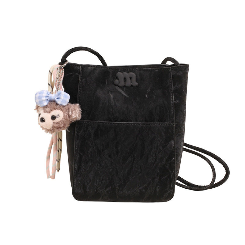 Žuta ženska bucket torba, novi kineski stil, gradska jednostavnost, velik kapacitet, za rame ili crossbody, PU materijal, proljeće 2025
