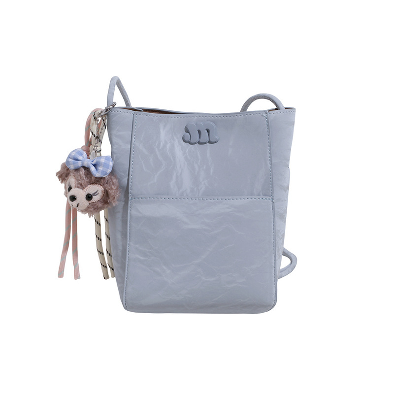 Žuta ženska bucket torba, novi kineski stil, gradska jednostavnost, velik kapacitet, za rame ili crossbody, PU materijal, proljeće 2025
