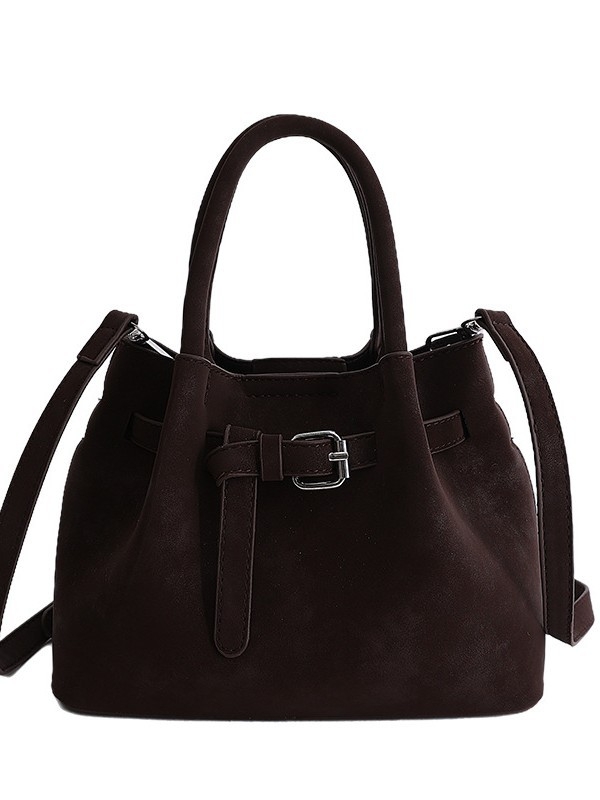 Ženska bucket torba s ručnim nošenjem i crossbody remenom, minimalistički dizajn, korejski stil 2026, visokokvalitetna, svakodnevna torba
