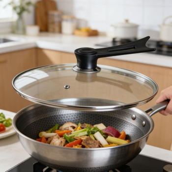 Capac de oală din sticlă temperată, tip G, rezistent la temperaturi înalte, transparent, rotund, universal pentru gătit
