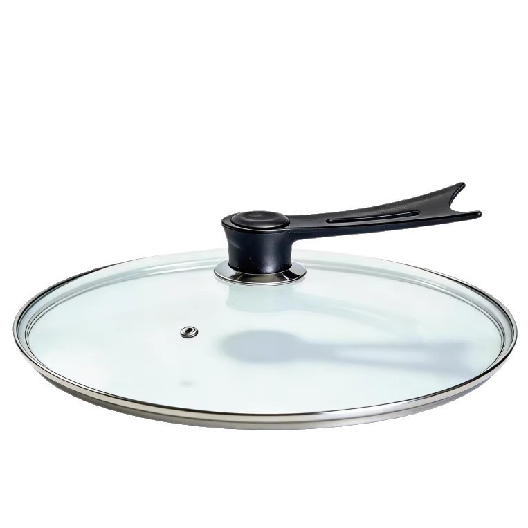 Capac de oală din sticlă temperată, tip G, rezistent la temperaturi înalte, transparent, rotund, universal pentru gătit