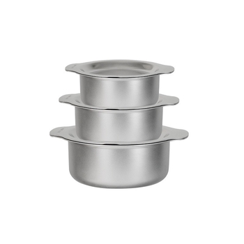 Set de vase din oțel inoxidabil 304, trei straturi, cu recipiente antiaderente, oală de supă și tavă de copt multifuncțională
