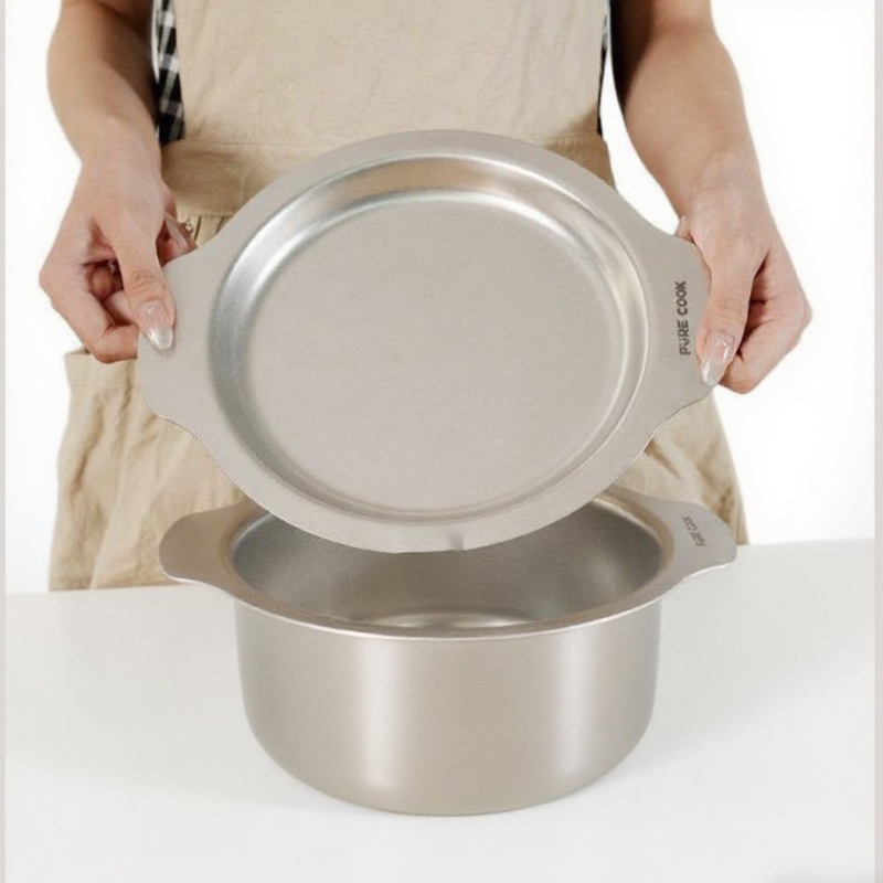 Set de vase din oțel inoxidabil 304, trei straturi, cu recipiente antiaderente, oală de supă și tavă de copt multifuncțională