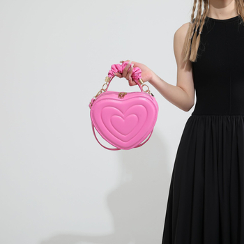 PU kožna torbica sa srcem, crossbody preko ramena, geometrijski kutija stil, srednje veličine, za slobodno vrijeme