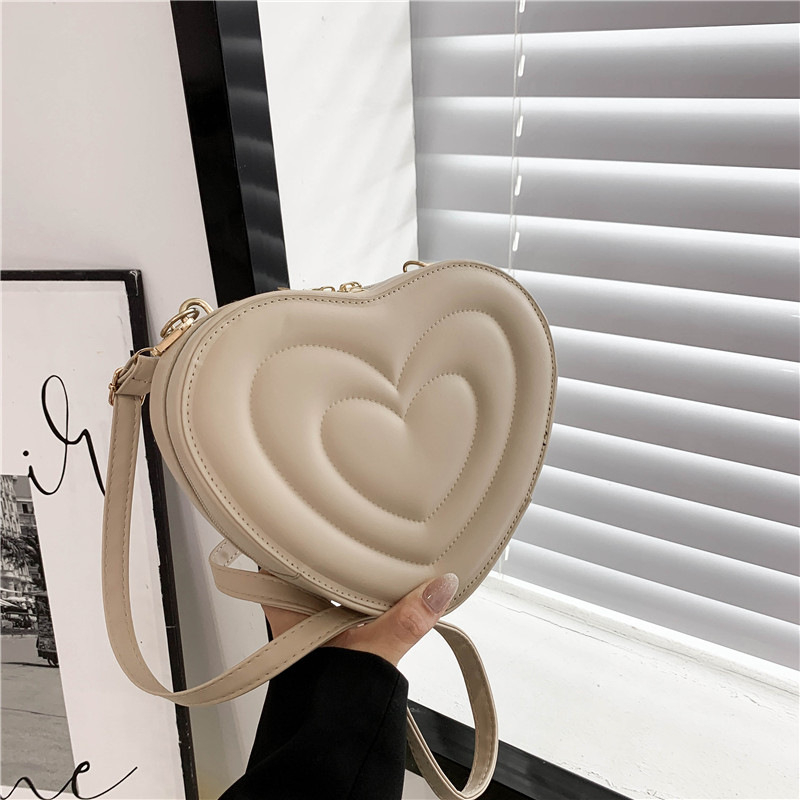 PU kožna torbica sa srcem, crossbody preko ramena, geometrijski kutija stil, srednje veličine, za slobodno vrijeme