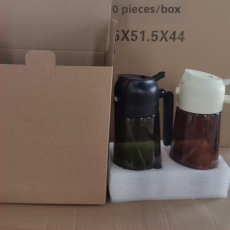 Recipient de ulei din sticlă, 470 ml, cu pulverizator și logo imprimat