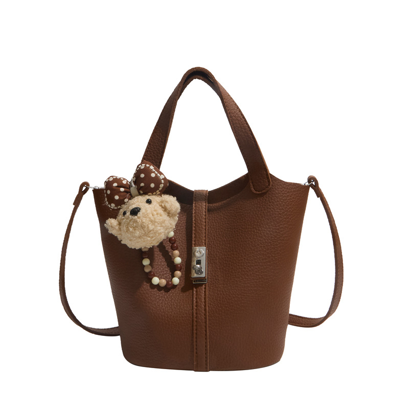 Ženska torbica s uzorkom liči, luksuzni stil, 2026 novi model, sladak stil, bucket torba za rame ili crossbody