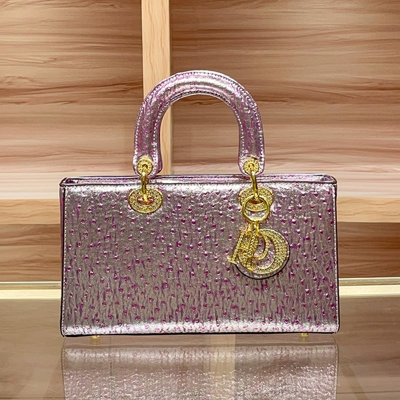 Premium prava koža s uzorom nojeve kože, ženska torbica za rame i crossbody, Diana stil, nova kolekcija 2025, svestran modni dodatak
