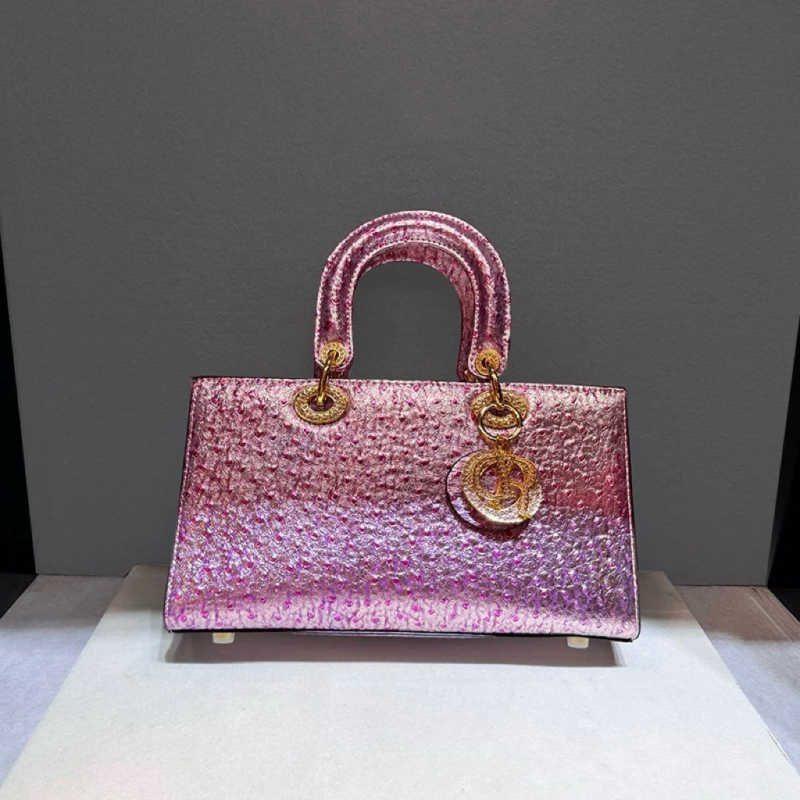 Premium prava koža s uzorom nojeve kože, ženska torbica za rame i crossbody, Diana stil, nova kolekcija 2025, svestran modni dodatak