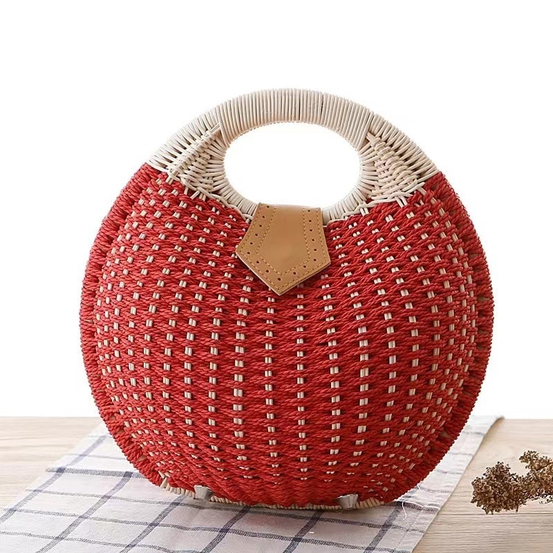 Ženska torba od ratana, pletena, casual stil