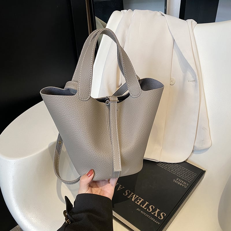 2025 PU bucket bag s velikim kapacitetom, gradski minimalisticki stil, za rame ili crossbody