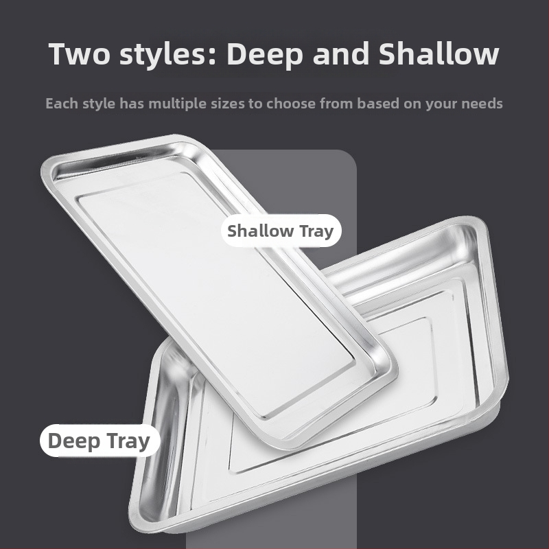 Élelmiszer-minőségű rozsdamentes acél négyszögletes tányér, 18 cm