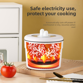Oală electrică multifuncțională pentru cămin, 2 L, interior antiaderent, control prin buton