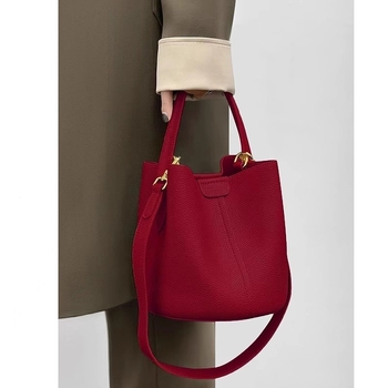 Crvena torba-košara s velikim kapacitetom, model 2025, svadbena torba za rame, crossbody ili ručna, jesen-zima