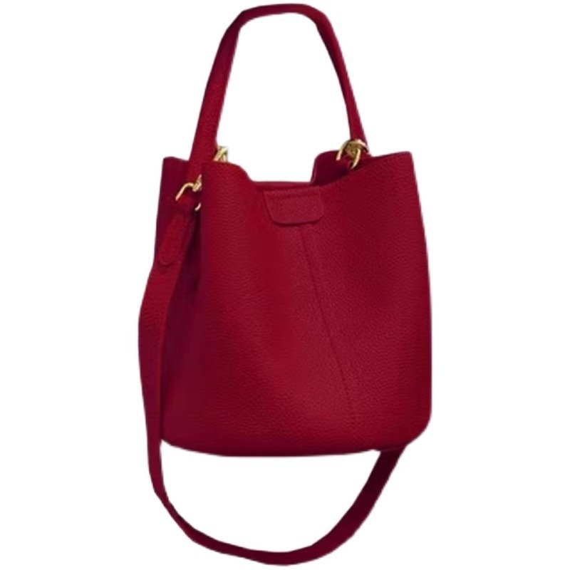 Crvena torba-košara s velikim kapacitetom, model 2025, svadbena torba za rame, crossbody ili ručna, jesen-zima