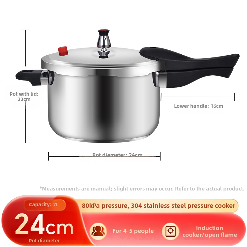 Double Happiness oală sub presiune din oțel inoxidabil, cu protecție împotriva exploziei, pentru uz casnic, compatibilă cu flacăra deschisă și plita cu.inducție