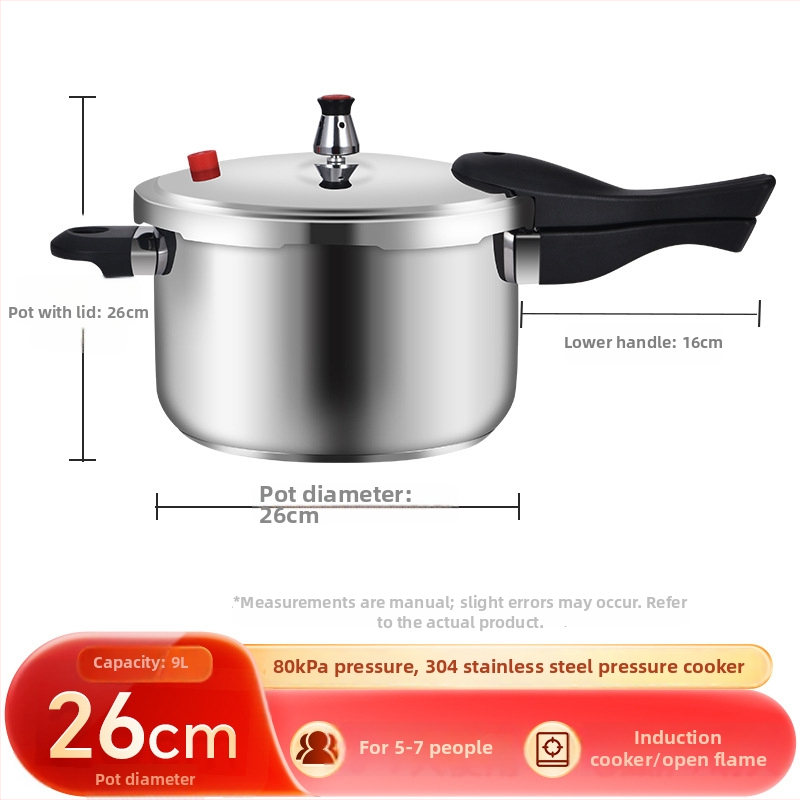 Double Happiness oală sub presiune din oțel inoxidabil, cu protecție împotriva exploziei, pentru uz casnic, compatibilă cu flacăra deschisă și plita cu.inducție