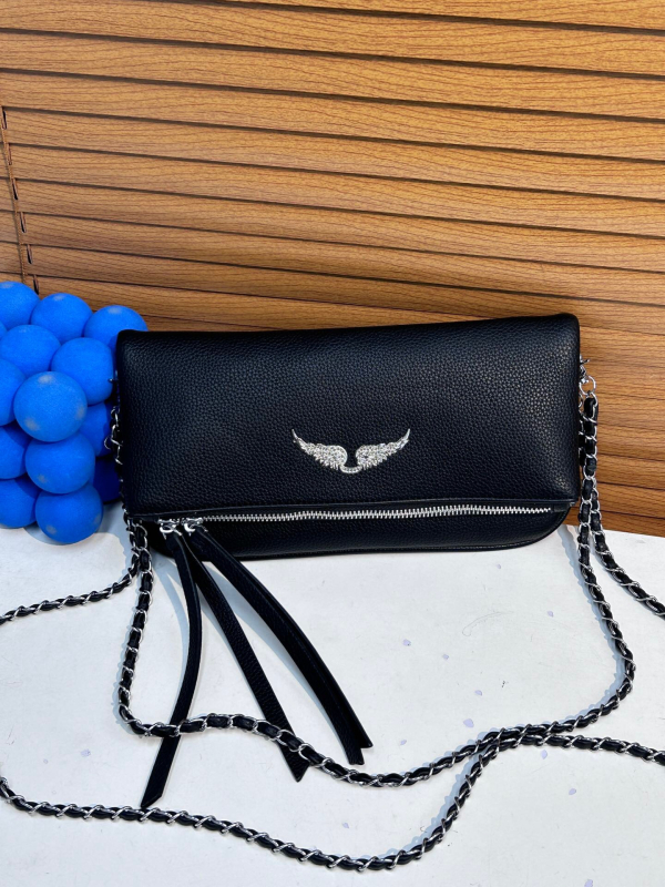 PU mala kvadratna ženska torba na rame, proljeće 2025, diagonalan crossbody dizajn s krilnim detaljem