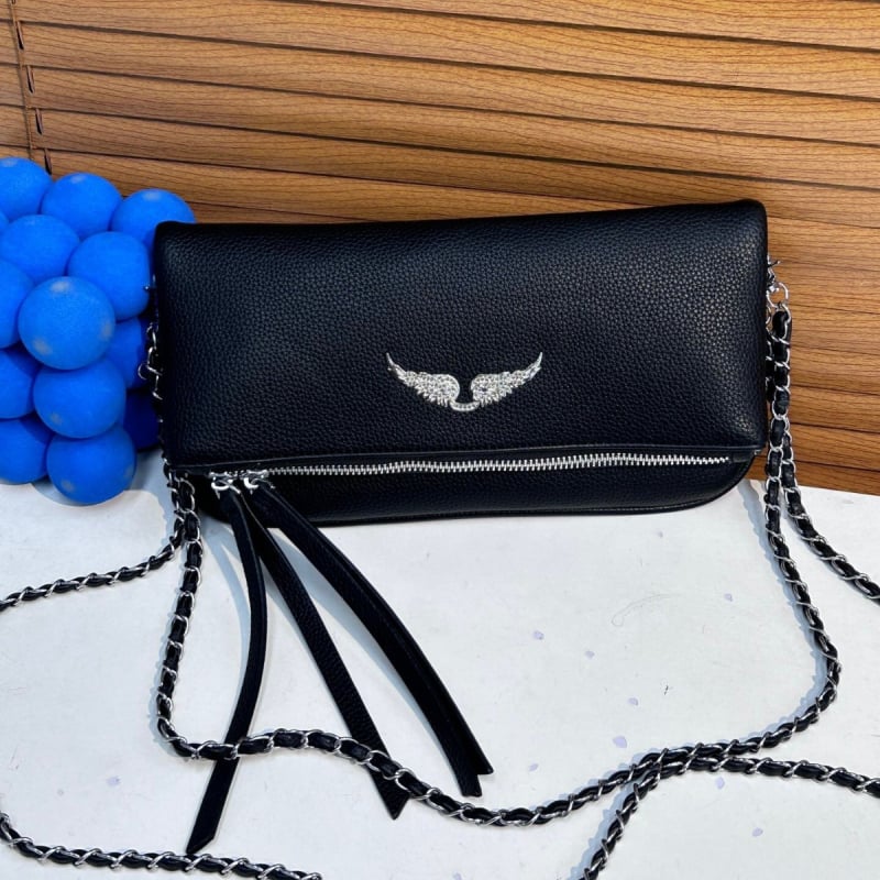 PU mala kvadratna ženska torba na rame, proljeće 2025, diagonalan crossbody dizajn s krilnim detaljem
