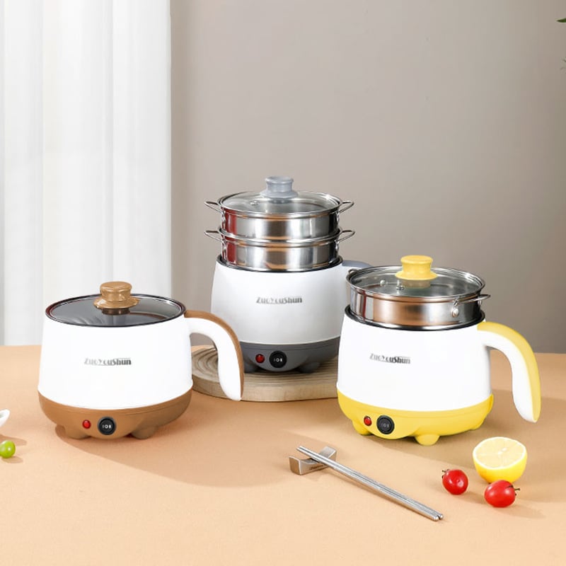 Oală electrică de gătit, multifuncțională, pentru cămin, compactă, interior antiaderent, 18 cm, 2 L