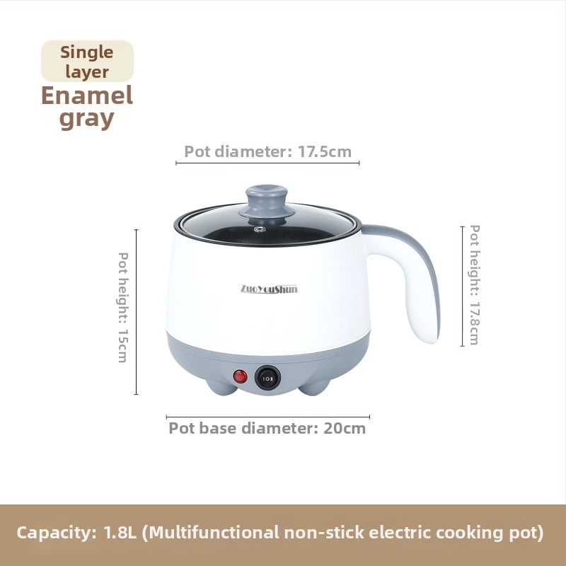 Oală electrică de gătit, multifuncțională, pentru cămin, compactă, interior antiaderent, 18 cm, 2 L