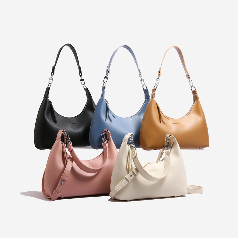 Ženska PU torbica, srednje veličine, ovalnog oblika, dvostruke naramenice, preko ramena i crossbody, zatvarač, gradski stil, ljeto 2024
